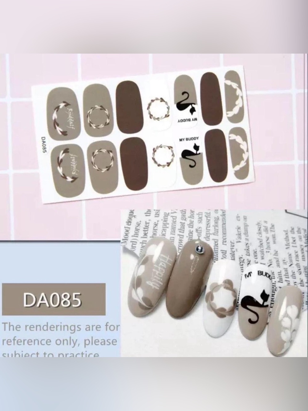 $2 Neutral Taupe and White Nail Wrap $2 WITH ANY $10 ORDER OR MORE